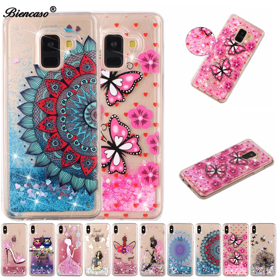 

Glitter Quicksand Phone Case For Samsung A3 2017 A5 A6 Plus A7 A8 A9 J6 Prime S6 S7 Edge S8 S9 S10 E Flowing Sequins Cases B18