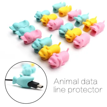 

New 50pcs Cable Winder Cute Animal cable protector for iphone 5 6 7 8 usb cable organizer charger wire holder cable Protection