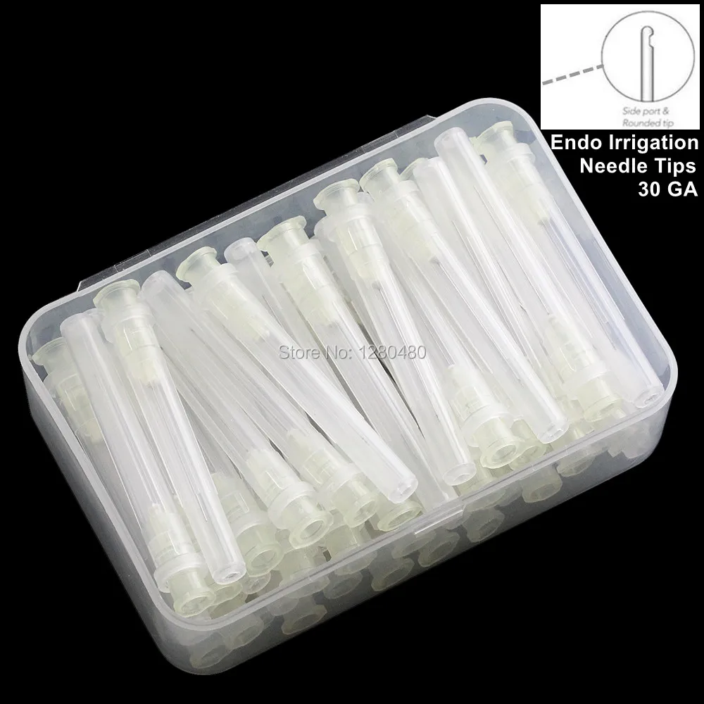 1 Box (50Pcs) Dental Endo Irrigation Needle Tips Yellow 30GA End Closed