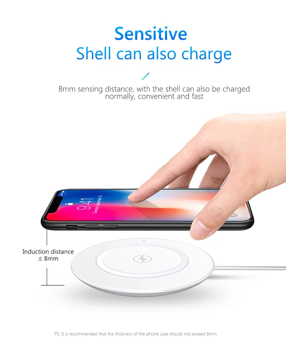 !ACCEZZ 5W Qi Wireless Charger Pad Fast Charging For iPhone X XS Samsung S8 S9 Huawei Mate 20 Pro For Xiaomi Charge Dock Station  (7)