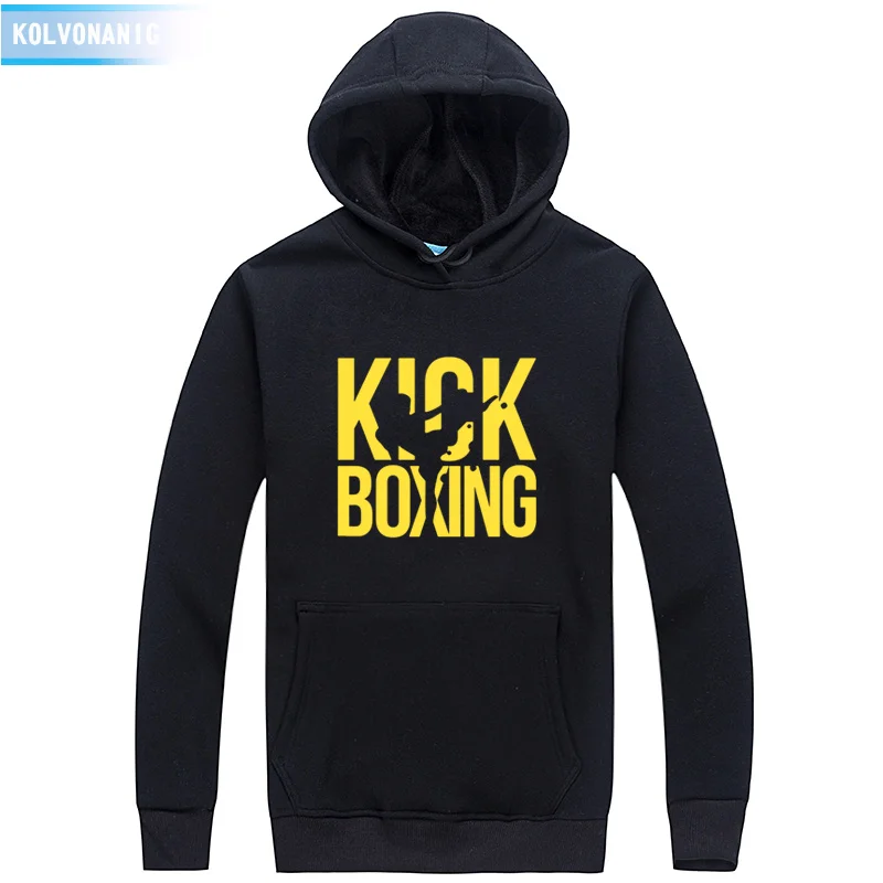 

Kick Boxing Print Hoodies Casual Men's Winter Thickened Warm Coat Sweatshirts Unisex Hoody Tracksuit For Men Pullover Clothing