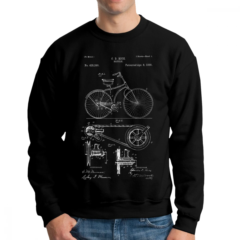 

Bicycle Bike Men Hoodies Sweatshirt Long Sleeve Novelty O-neck Cotton Pullovers Tops
