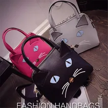 Fashion Hot Korean Cute 3D Cat Bag with Ears New Women font b Handbag b font