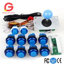 Arcade DIY Kits Parts USB Encoder To PC Games 5Pin Joystick + 10x LED Illuminated Push Buttons For Mame Raspberry Pi 2 3 arcade diy kits parts mame usb encoder 2 x led 4 8 way joystick 16x led illuminated push button for raspberry pi retropie 3b