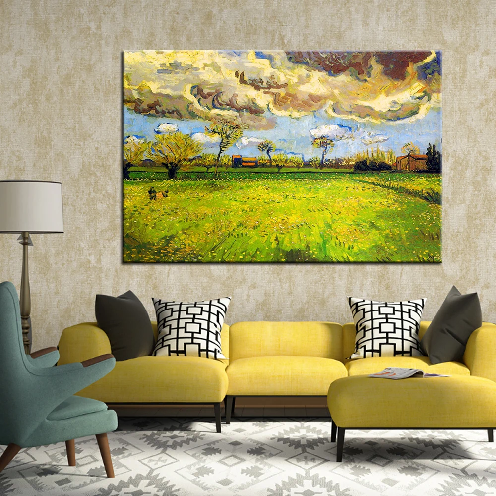 Гроза небо знаменитого Винсента Ван Гога ручная Репродукция картина маслом на холсте настенная художественная картина для гостиной