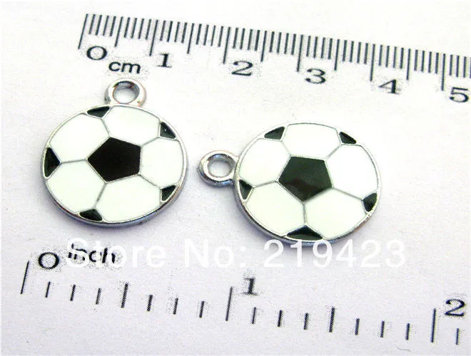 100pcs 19x19mm Football DIY Hang Charms Pendands Jewelry accessories Fit cellphone