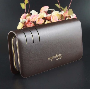 

X-Online hot sale man fashion double zipper clutch male business purse