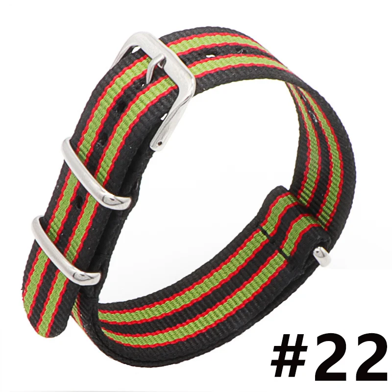 1pcs Wholesale Bracelet Nato Fabric Watch Band 18mm 20mm 22mm Replacement Multi Color Pin Buckle for Nylon Strap for Hours