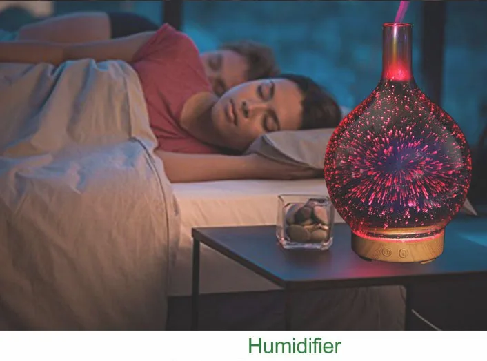 Difusor de Óleo Decoração da Lâmpada Colorido Mágica Vidro Led Night Light Essencial Aromaterapia ar Purifierhome Luz 3d 6 Cheap Luzes noturnas