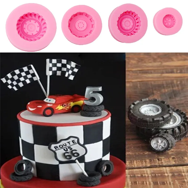 Silicone Tires Wheel Fondant Cake Molds Chocolate Cookies Mould