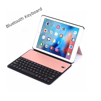 

Ultra Slim Wireless Bluetooth Keyboard for New iPad 2017 9.7 with Stand Leather Case Cover for iPad 9.7 2017 A1822 A1823