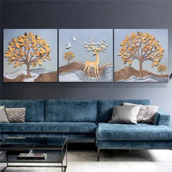 

Simple atmosphere personality embossed decorative painting mural painting living room modern sofa background wall decoration