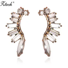 ZTech специальные Дизайн геометрический прозрачный кристалл Серьги-гвоздики Модные украшения античный белый Цвет Интимные аксессуары для Для женщин