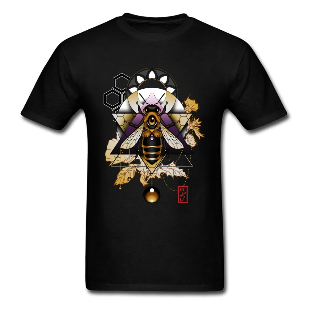 honey bee 8340 Men T Shirt Funny Normal Tops Tees Cotton Crewneck Short Sleeve Funny Tee Shirts Fall Wholesale honey bee 8340 black