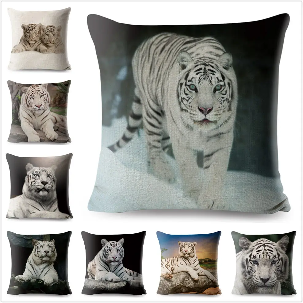 Tiger Print Pillow Cover 12x20 Inch - Pink & Orange Coquette Preppy Style, 100% Flannel, Zipper Closure