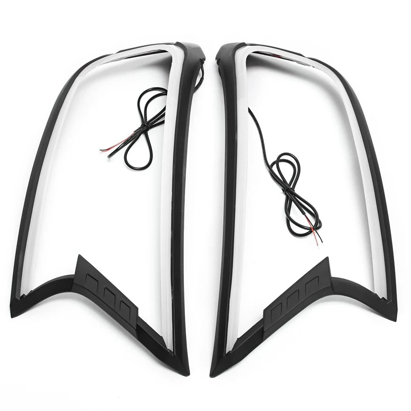 

2pcs Matte Black Led Head Light Front Shell Cover Trim For Ford Ranger T6 Wildtrak 2015 2016 2017 ABS Lamp Hoods
