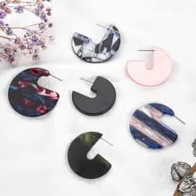 Женские серьги в стиле бохо, модные серьги-гвоздики белого, розового и черного цветов, простые женские серьги, ацетатная серьга Harajuku