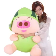 Чучело 80 см свинья плюшевая игрушка McDull свинья арбузная шляпа дизайн кукла Бросок Подушка подарок w3552