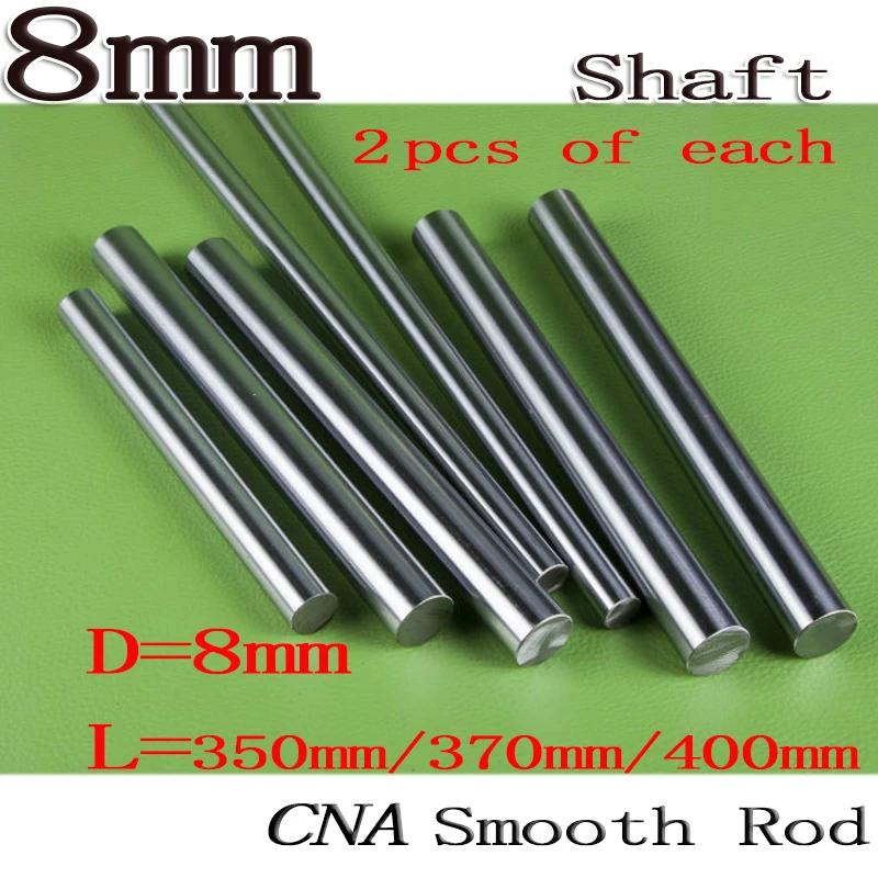 ФОТО 6pcs/set 350/370/400mm Reprap Wilson TS 3D Printer OD 8mm smooth rods,Linear Shaft Optical Axis chrome plated