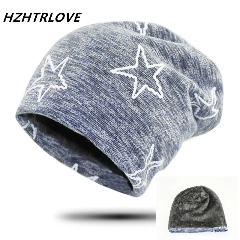 High Quality Cotton Star Beanies Add Wool Fur Cashmere Winter Hat For Men And Women Hip Hop Hat