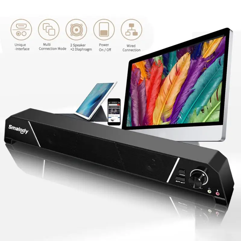 

9011 Computer Speaker Home Theater High Power Sound Blaster USB Audio Dual Speaker Subwoofer Mini Sound Bar Loudspeakers 3.5mm