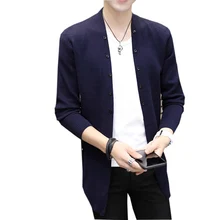 Кардиган свитер пальто Мужская Новая осенне-зимняя модная повседневная мужская Свободная теплая трикотажная одежда джемпер свитер пальто RE0949