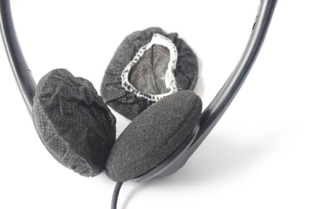 Linhuipad 6 7cm BLACK Non Woven Disposable Sanitary Headphone Cover 20pcs lot Free shipping