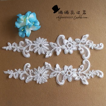 

10PCS New Wedding Dress Headdress Veil Wedding Shoes Lace Flower applique Accessories Handmade DIY Patch GRL0383
