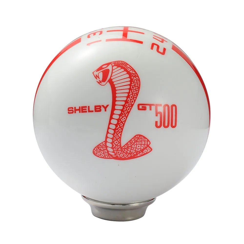 1 Piece Resin Car Gear Shift Knob Red White Stripes 6 Speed Shift Lever