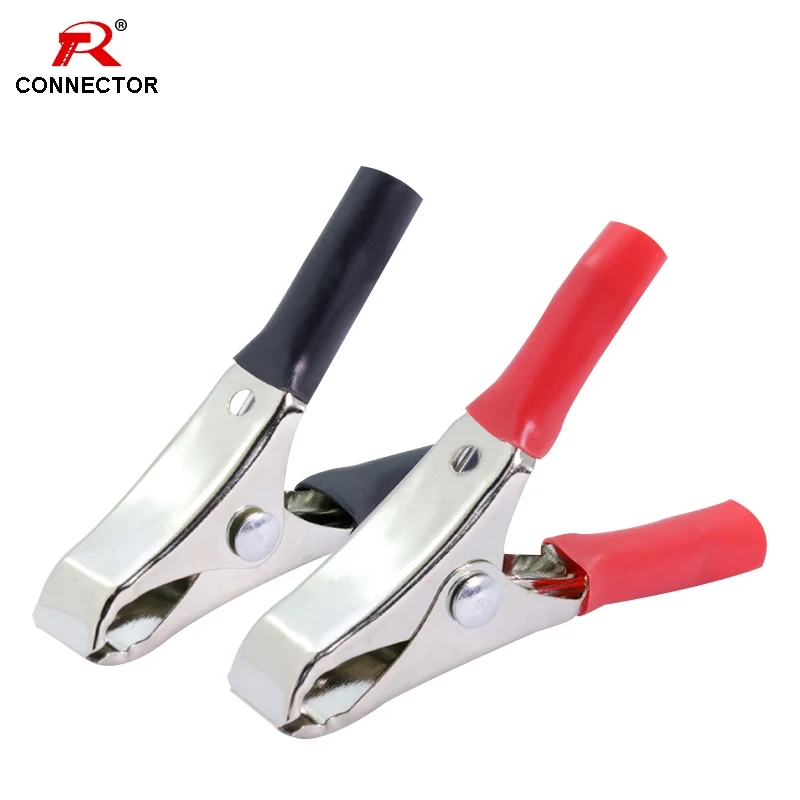 

2pcs 50.5MM/2" Alligator Clip, 18mm Open Mouth, Crocodile Electrical Probe Clamp for Testing Car Auto Battery