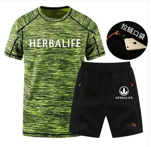 

Herbalife clothes sports new quick-drying camouflage breathable sleeved summer five men's bicycle sweats