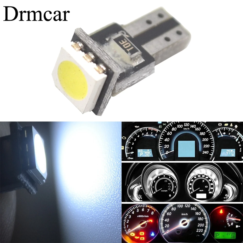 

T5 5050 1SMD Wedge Dashboard Led White Canbus Car Auto Gauge Light Interior Dashboard Bulb Vehicle Side Lamps DC 12V