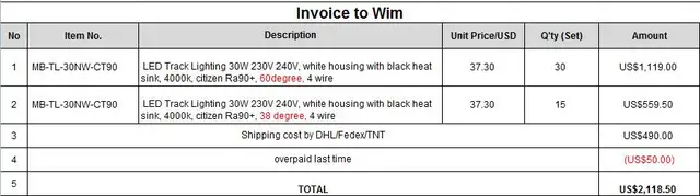 ใบแจ้งหนี้ไป Wim