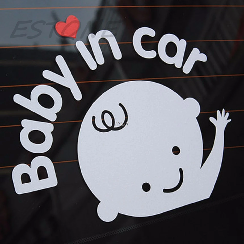 

"Baby In Car" Waving Baby on Board Safety Sign Cute Car Decal / Vinyl Sticker