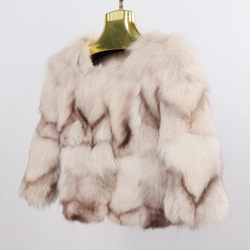 Женское зимнее пальто из натурального Лисьего меха качественная теплая куртка из натурального Лисьего меха женская модная теплая короткая верхняя одежда из натурального Лисьего меха