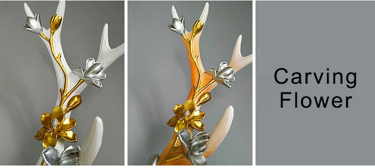 3D Deer Statue Home Decoration Accessories Abstract Sculpture Figurine Wall Decor Living Room Decorations Resin Animal Statues 7
