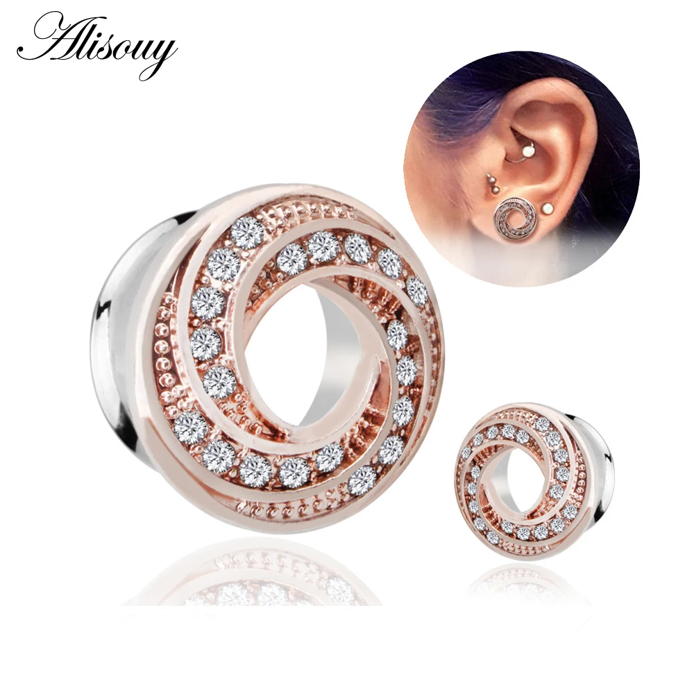 Alisouy 1 Pair ear Tunnel Plug Expandar Piercing Jewelry novelty bread
