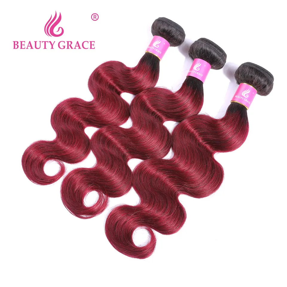 Beauty Grace Brazilian Body Wave 3 Bundles Deal Ombre T1B/99J Human Hair Weave Bundles Non Remy Hair Extensions Free Shipping Beauty Grace Brazilian Body Wave 3 Bundles Deal Ombre T1B/99J Human Hair Weave Bundles Non Remy Hair Extensions Free Shipping
