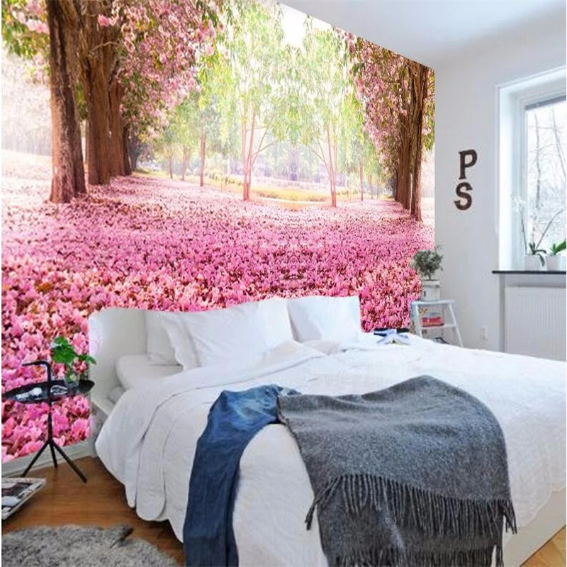 

beibehang photo wallpaper for living room TV backdrop bedroom 3d romantic cherry large mural wall paper home decor wall paper