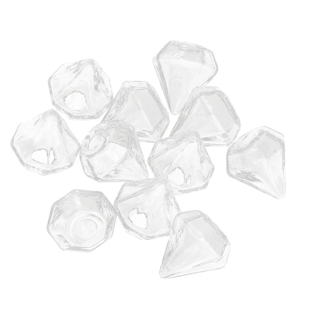 10Pcs Clear Mini Glass Bottle Wish Charm Pendant DIY Jewelry Making Craft