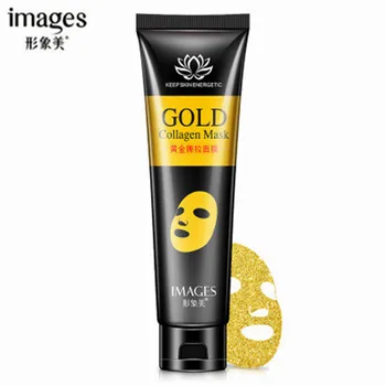 

100% Original IMAGES Brand Gold Collagen Mask Oil-control Depth Replenishment Shrink Pore Blackhead Remover Peel Mask 60g