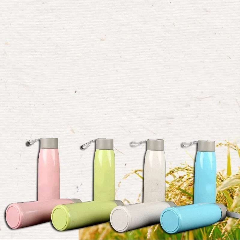 

Glass Water Bottle Wheat Straw Portable Double-deck Mai Xiang Cup Originality Heat Preservation Wheat Straw Culm