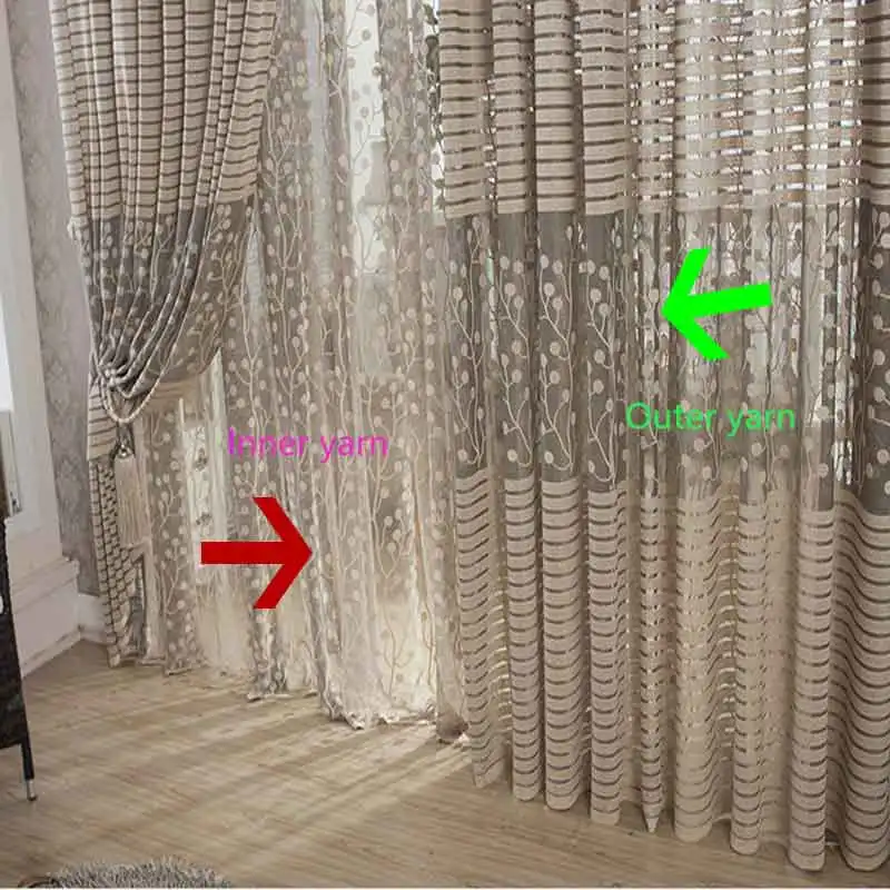 Tree-leaf-Gray-Stripe-Curtain