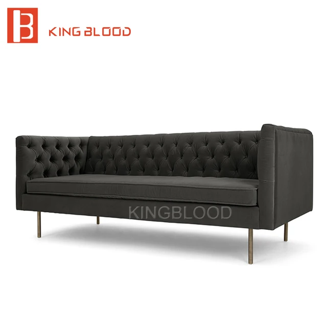 Latest fashion luxury black color velvet sofa set designs for living