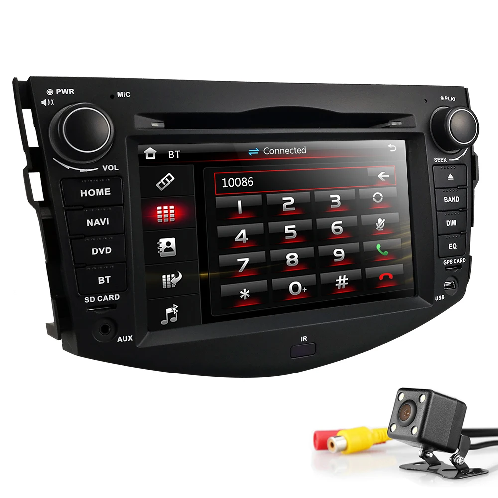 US $166.50 2din Car Dvd Player For Toyota Rav4 2007 2011 Gps Navigation Headunit Swc Bluetooth Tvbox Rear Camera Map