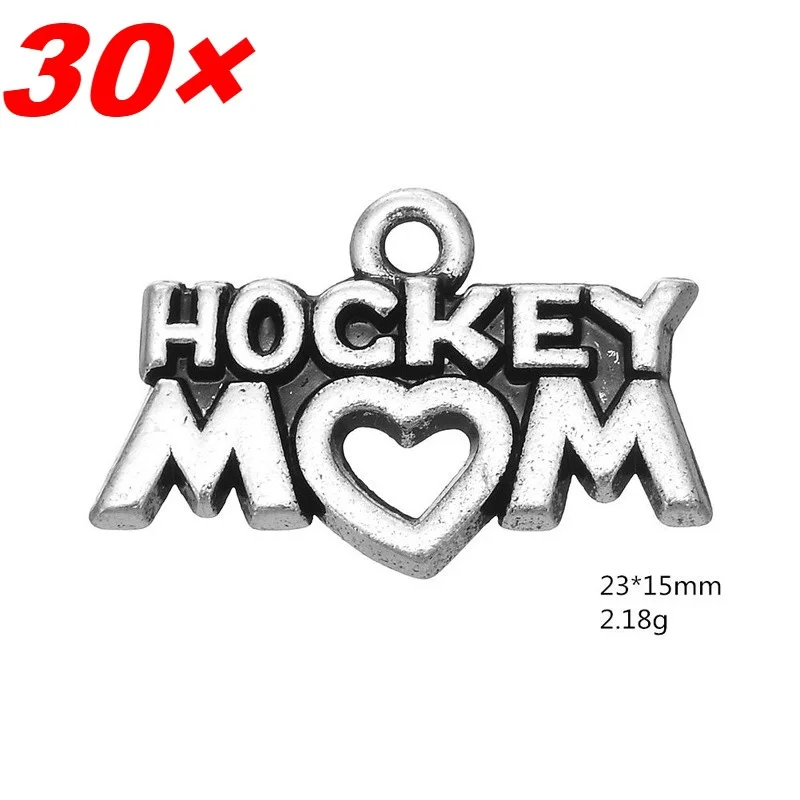 30pcs Hockey Mom Pendant Charms for Bracelet Women Jewelry Mom 30pcs Hockey Mom Pendant Charms for Bracelet Women Jewelry Mom