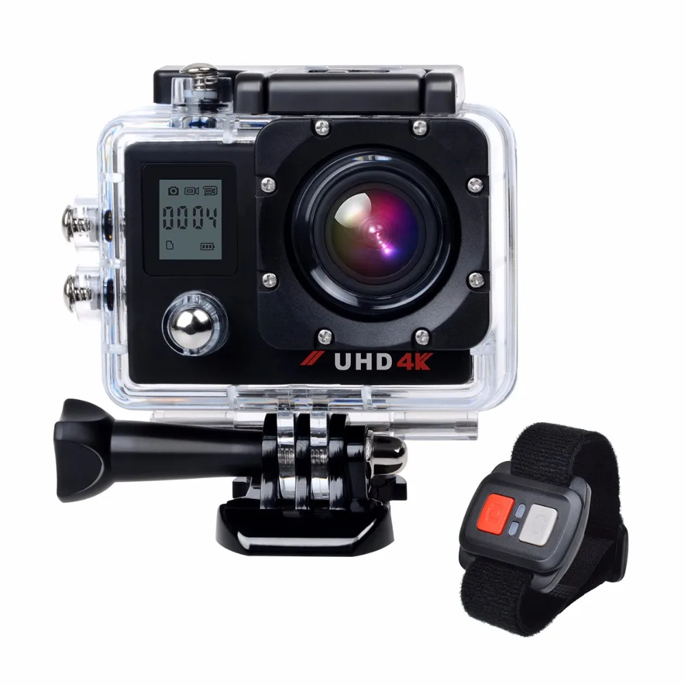 Prix pour 4 k Wifi Ultra HD Double Écran Imperméable À L'eau Sous-Marine Sport Action Caméra avec Télécommande, Accéléré et Large Angle DVR Caméscope Prix pour 4 k Wifi Ultra HD Double Écran Imperméable À L'eau Sous-Marine Sport Action Caméra avec Télécommande, Accéléré et Large Angle DVR Caméscope