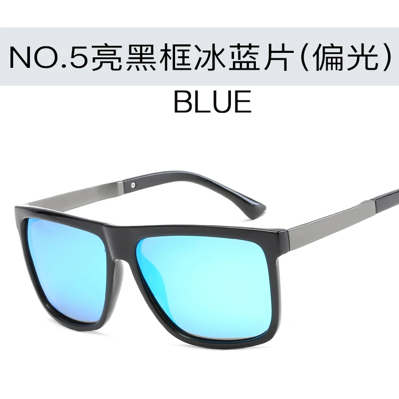 Прямоугольные мужские солнцезащитные очки, поляризационные, uv400, высокое качество, большие, зеленые, синие, Полароид, для вождения, солнцезащитные очки, oculos de sol masculino uv400 - Цвет линз: NO5