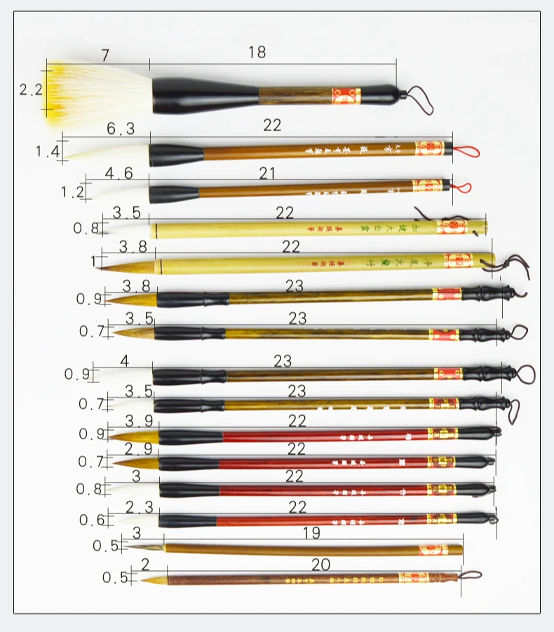 Conjunto de Luxo de Alta Qualidade Tradicional Caligrafia Caneta Pincel Pintura Grande Médio Pequeno Roteiro Regular Escrita Pen Brushes 15 Pcs 4 Roteiro Regular Escrita Pen Brushes 15 pcs