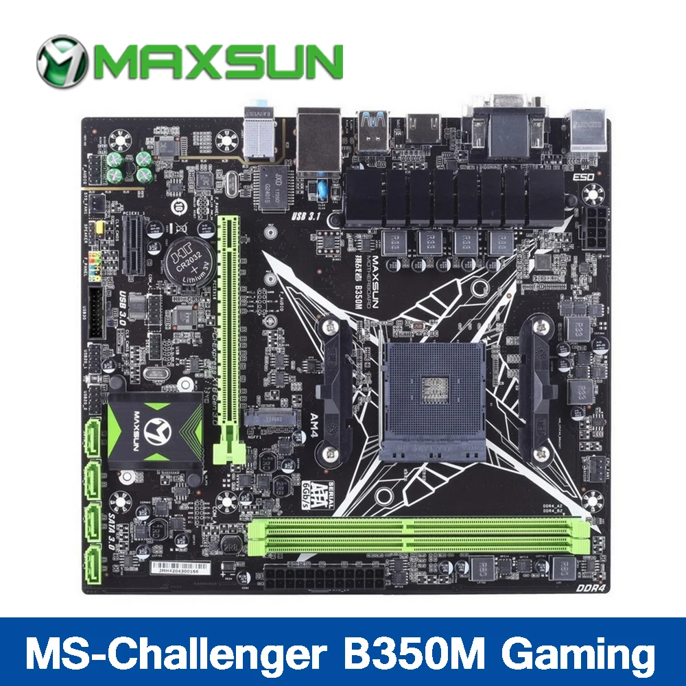 Newest Maxsun Challenger B350M Gaming Motherboard VGA+DVI+HDMI Double